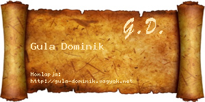 Gula Dominik névjegykártya